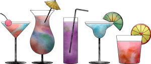 Cocktails, Aquarelle, Coloré, Peinture