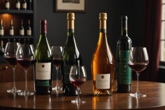 Bouteilles de vin rares et millésimés prêtes à être dégustées