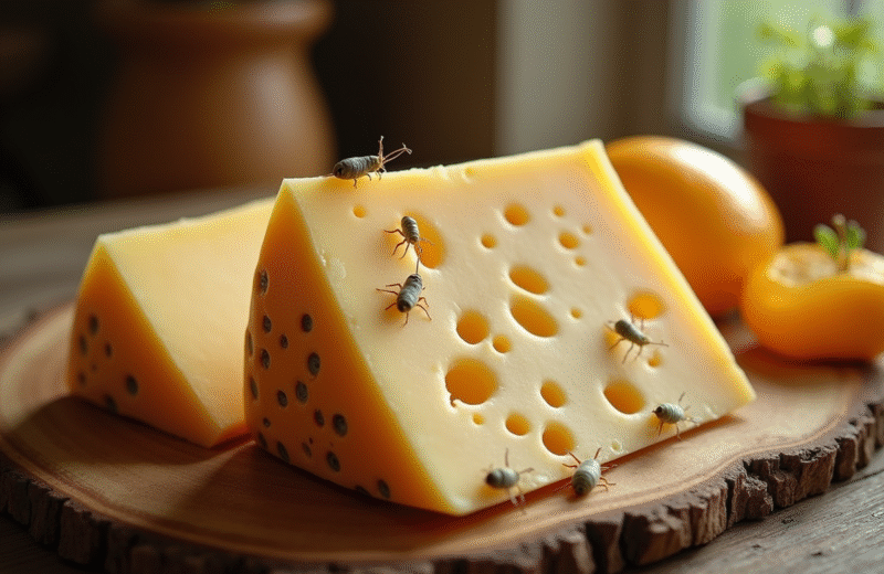 Fromage corse avec maggots visibles sur sa surface